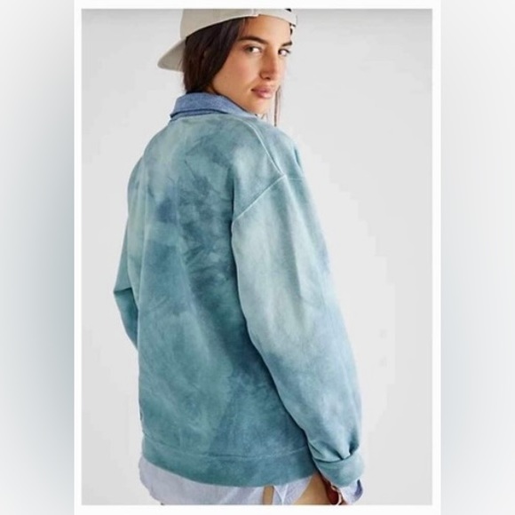 Free People X Tricia Fix Denim Collar Pullover NEW - Picture 2 of 6